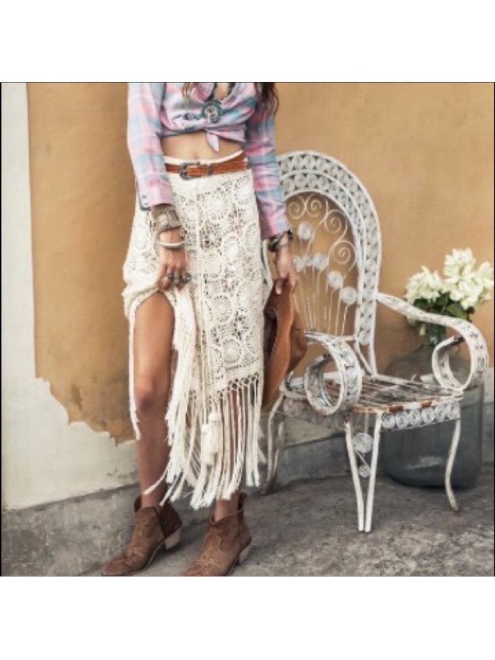 SPELL Margarita crocheted Skirt GOOD - Picture 3 of 9